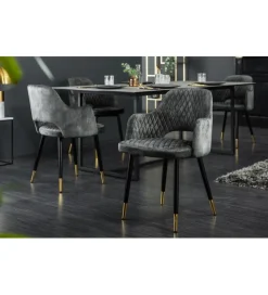 Krzesło Paris Velvet szaro zielone