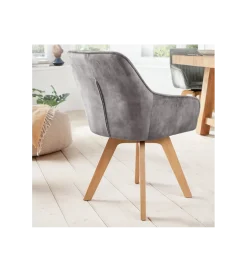 Krzesło RAMZES z obrotowym siedziskiem szare aksamit