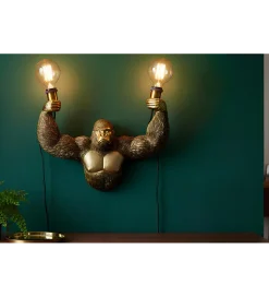 Lampa ścienna KING APE 50 cm złota