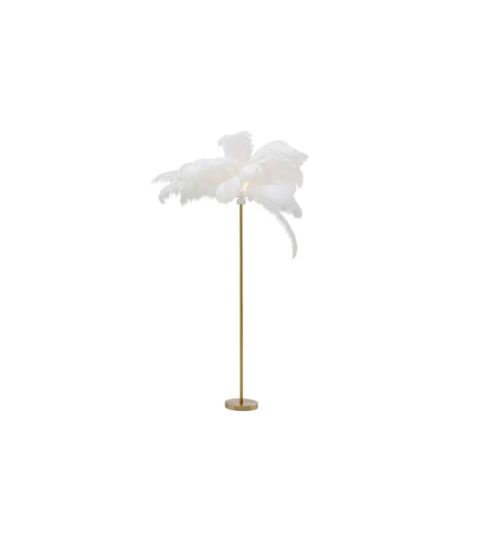 Lampa podłogowa FEATHER PALM 165 Cm Pióra biała