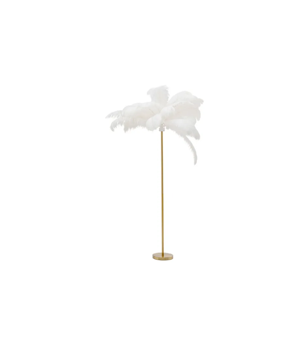 Lampa podłogowa FEATHER PALM 165 Cm Pióra biała