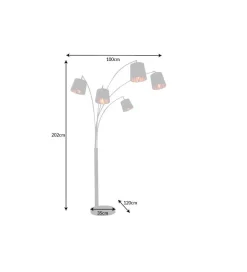 Lampa podłogowa Levels 202 cm czarno złota