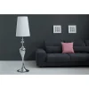 Lampa podłogowa Lucie 160cm biało srebrna
