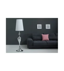Lampa podłogowa Lucie 160cm biało srebrna