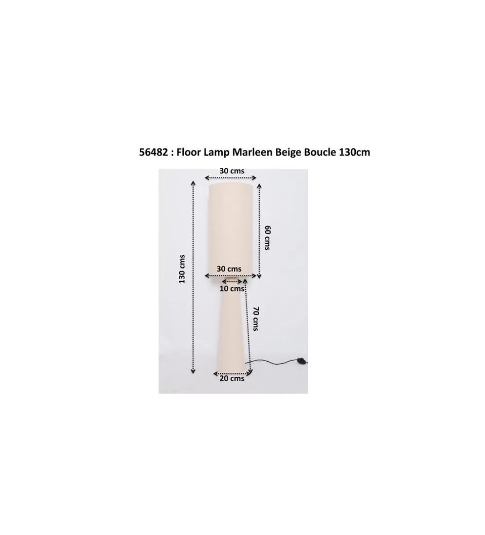 Lampa podłogowa MARLEEN 130 cm boucle beżowa