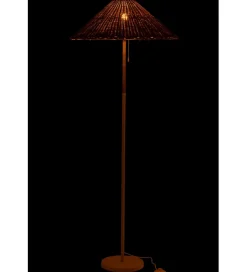 Lampa podłogowa MERTAN 154 cm rattan biała