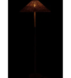 Lampa podłogowa MERTAN 154 cm rattan czarna