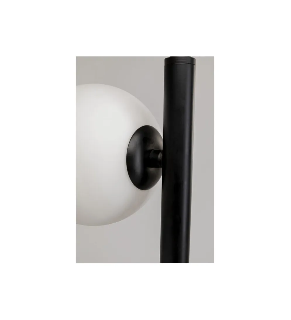 Lampa podłogowa SCALA BALLS 160 cm czarna z mlecznymi kloszami