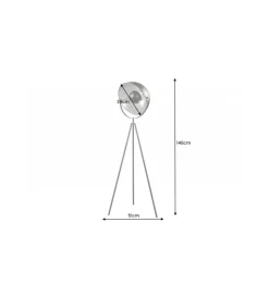 Lampa podłogowa Studio 146 cm czarno srebrna