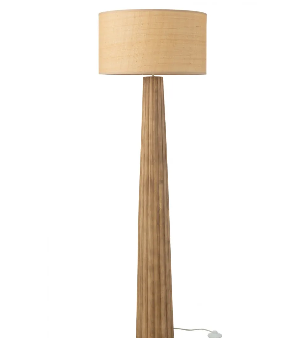 Lampa podłogowa UMBRELLA 157 cm drewno ailantus naturalna