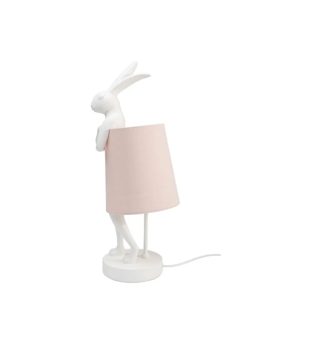 Lampa stołowa Animal Rabbit 50 cm biało różowa