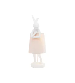 Lampa stołowa Animal Rabbit 68 cm biało różowa