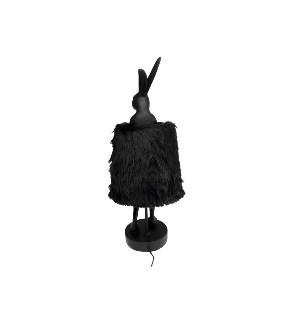 Lampa stołowa ANIMAL RABBIT FUR 68 cm czarna