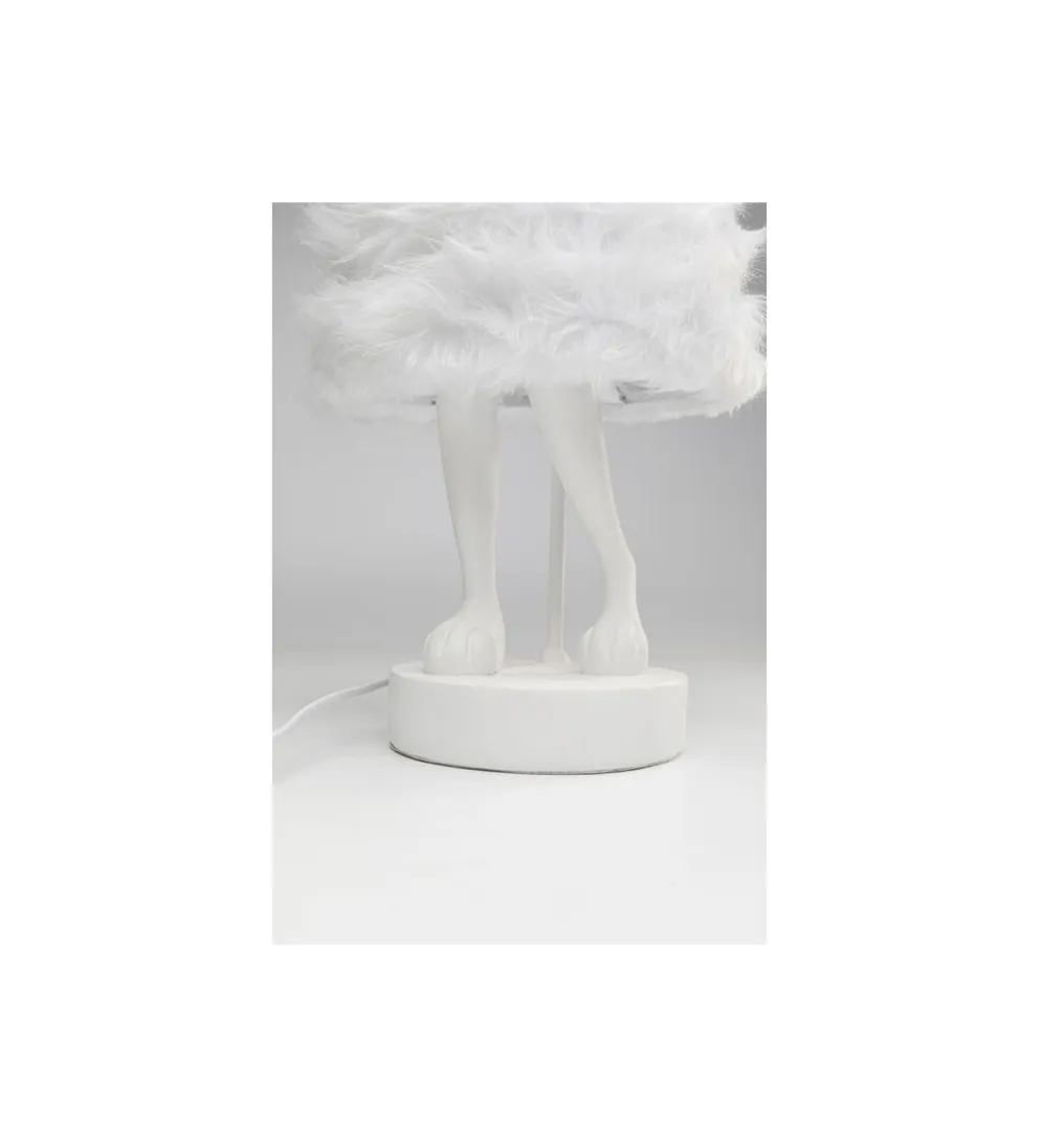 Lampa stołowa ANIMAL RABBIT FUR 68 cm srebrno biała
