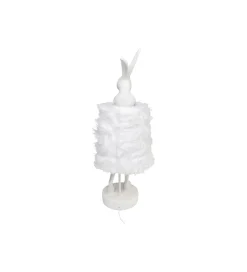 Lampa stołowa ANIMAL RABBIT FUR 68 cm srebrno biała