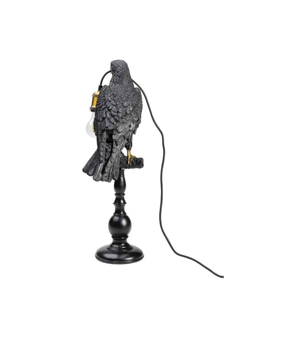 Lampa stołowa ANIMAL SITTING CROW 61 cm czarna