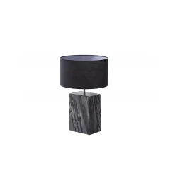 Lampa stołowa BRANDE 55 cm marmur czarna