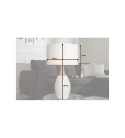 Lampa stołowa Carla 60 cm biała