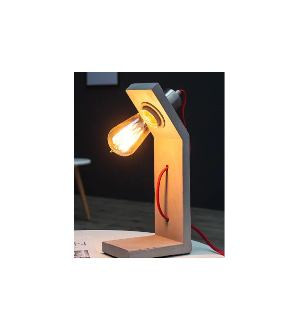 Lampa stołowa Cement Structure 30 cm szara