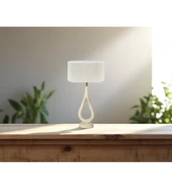 Lampa stołowa CRONOS 40 cm drewno mango