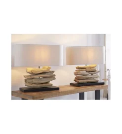 Lampa Stołowa  Driftwood Riverine Naturalna