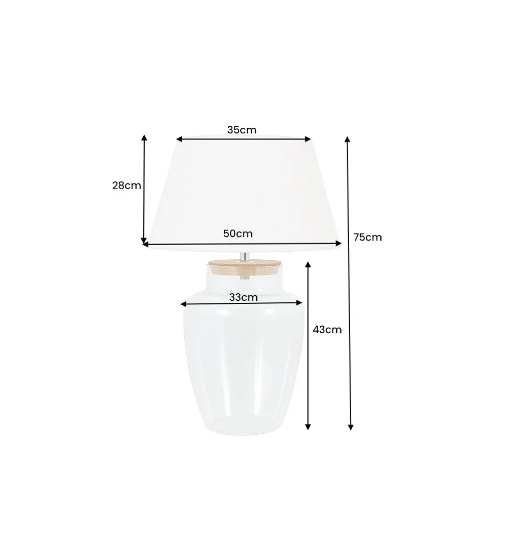 Lampa stołowa GLASI 50 cm transparentna