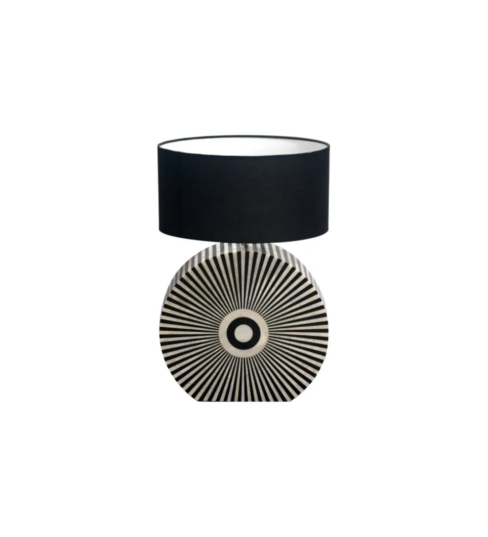 Lampa stołowa HARMONY NATURE 65 cm czarnobiała