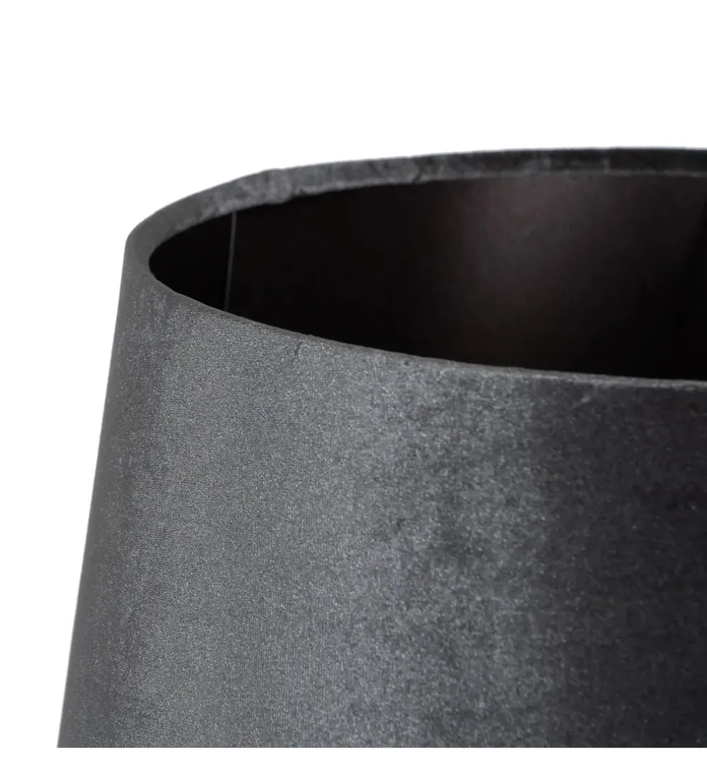 Lampa stołowa HEMLA 64 cm szklana czarno szara
