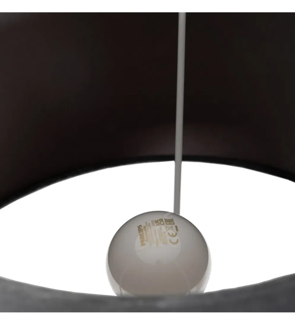 Lampa stołowa HEMLA 64 cm szklana czarno szara