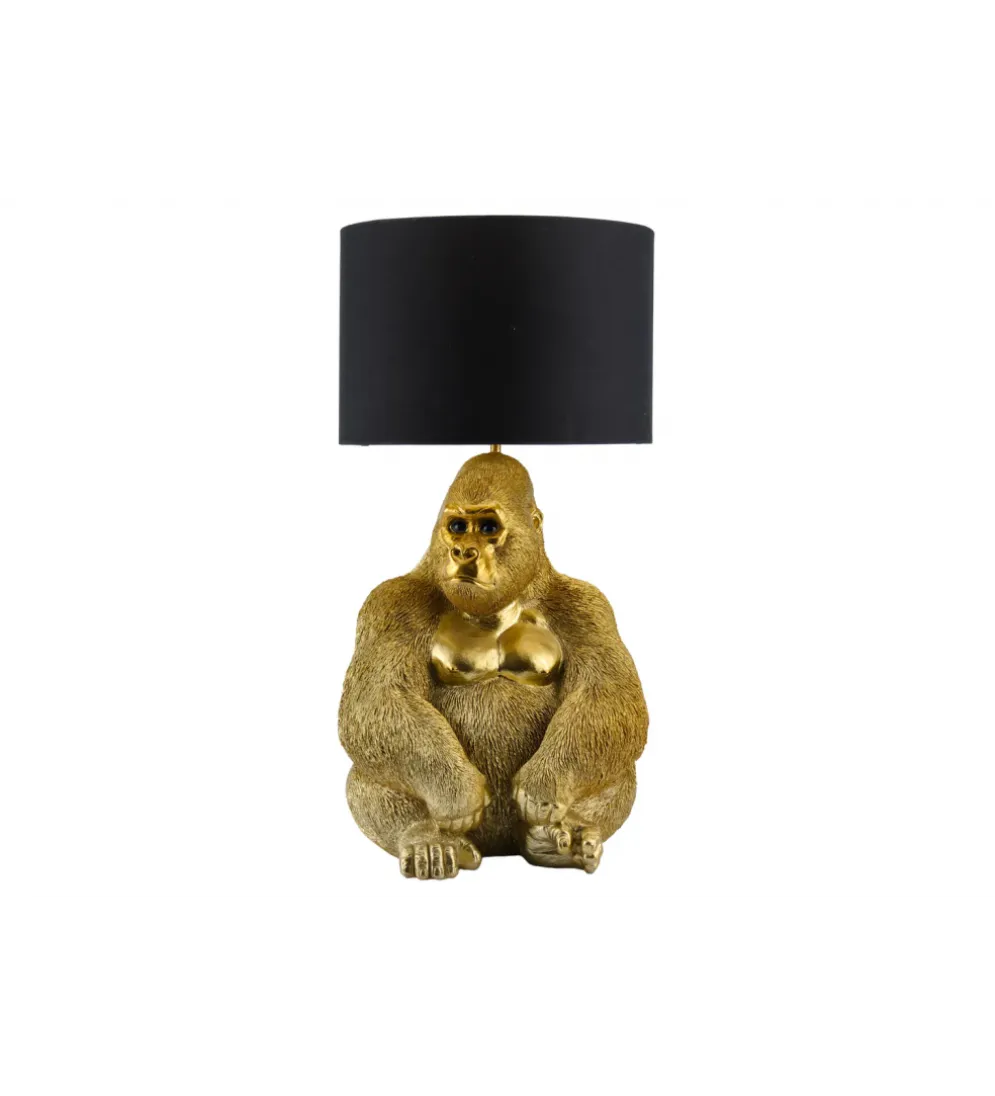 Lampa stołowa KING APE 54 cm czarna złota