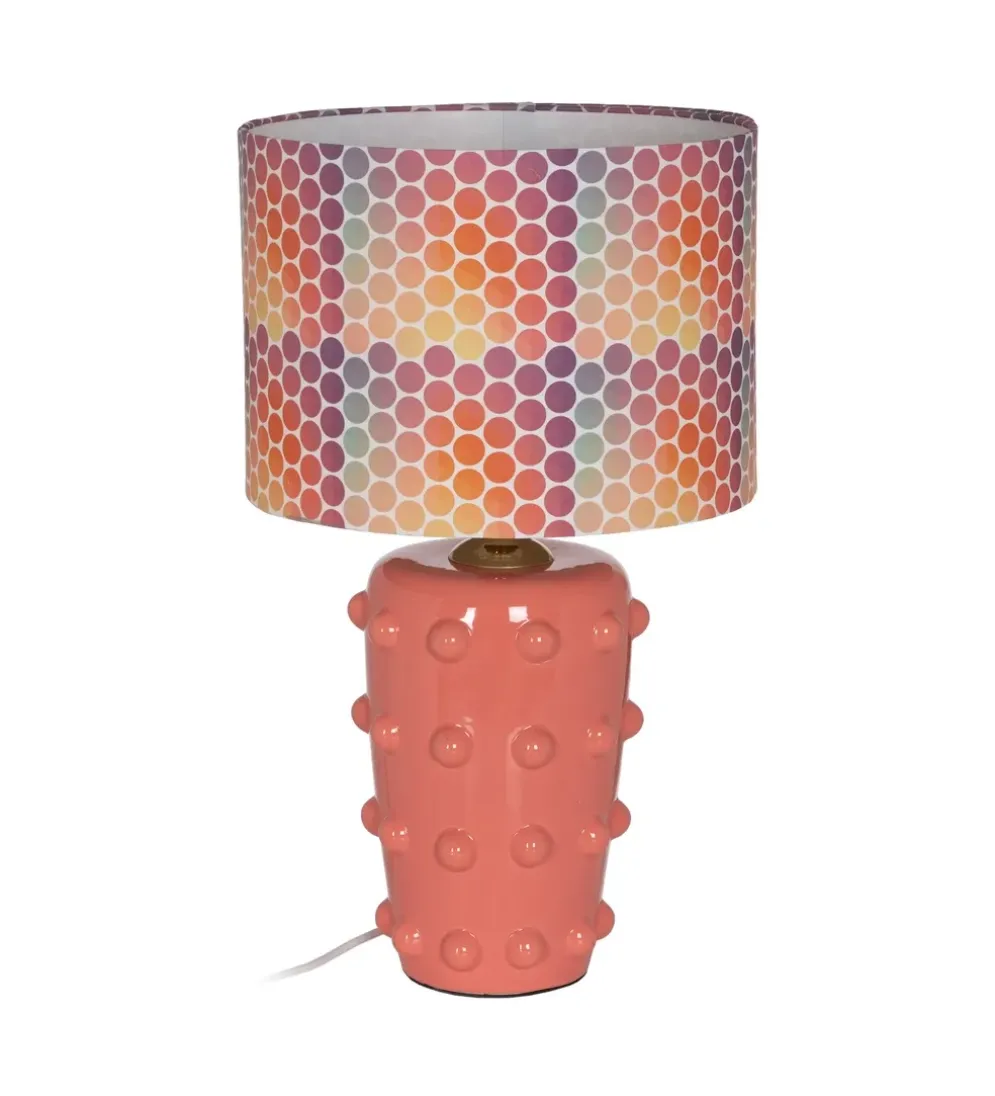 Lampa stołowa LATEBLE 60 cm ceramika różowa