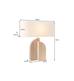 Lampa stołowa LOVERS 60 cm drewno deszczowe boucle