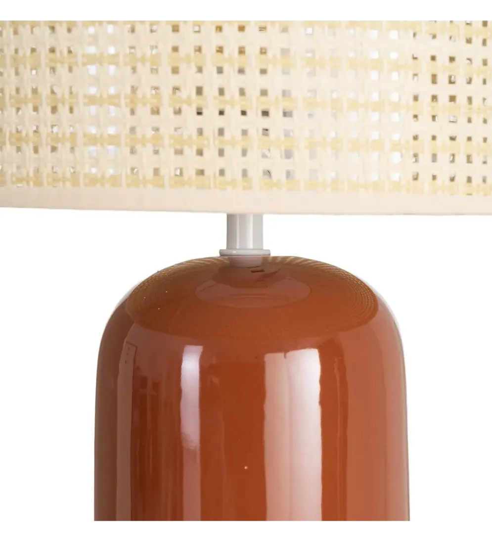 Lampa stołowa MENOSEA 51 cm terrakota kremowa