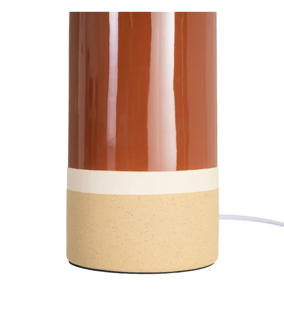 Lampa stołowa MENOSEA 51 cm terrakota kremowa