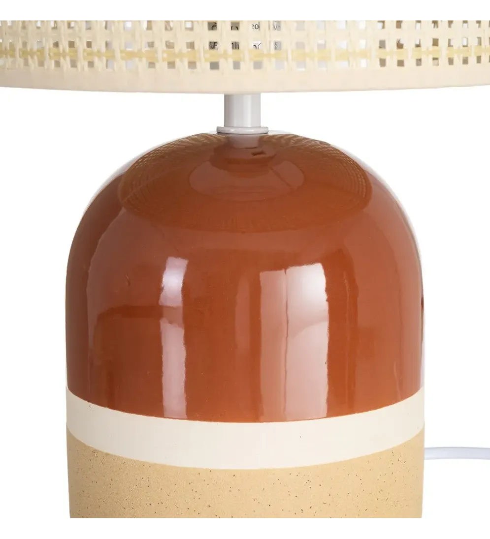 Lampa stołowa MENOSEA 37 cm terrakota kremowa