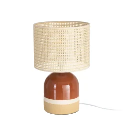 Lampa stołowa MENOSEA 37 cm terrakota kremowa