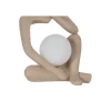 Lampa stołowa MUJER 35 cm beżowo biała