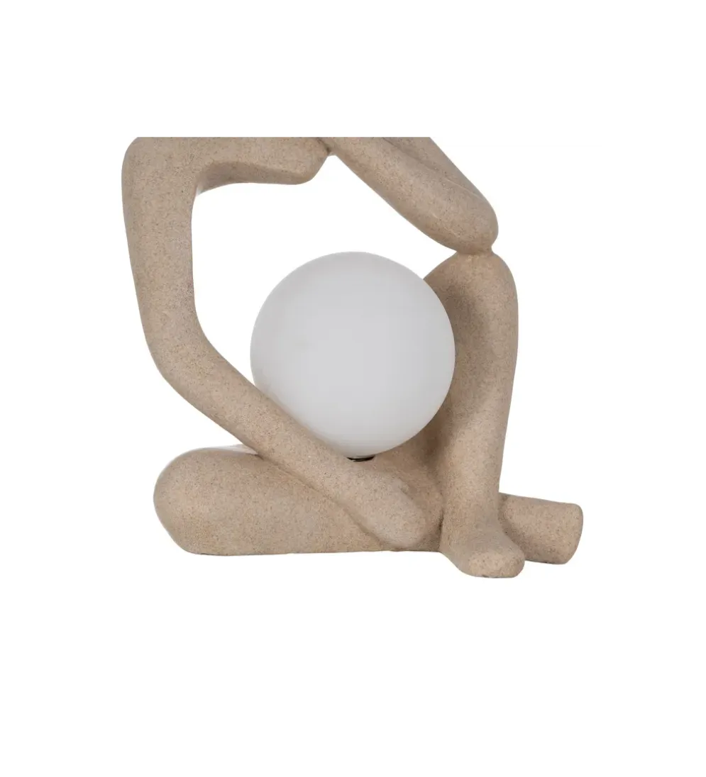 Lampa stołowa MUJER 35 cm beżowo biała