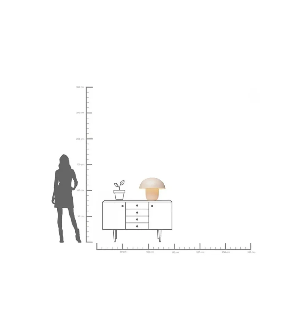 Lampa stołowa MUSHROOM 44 cm beżowa