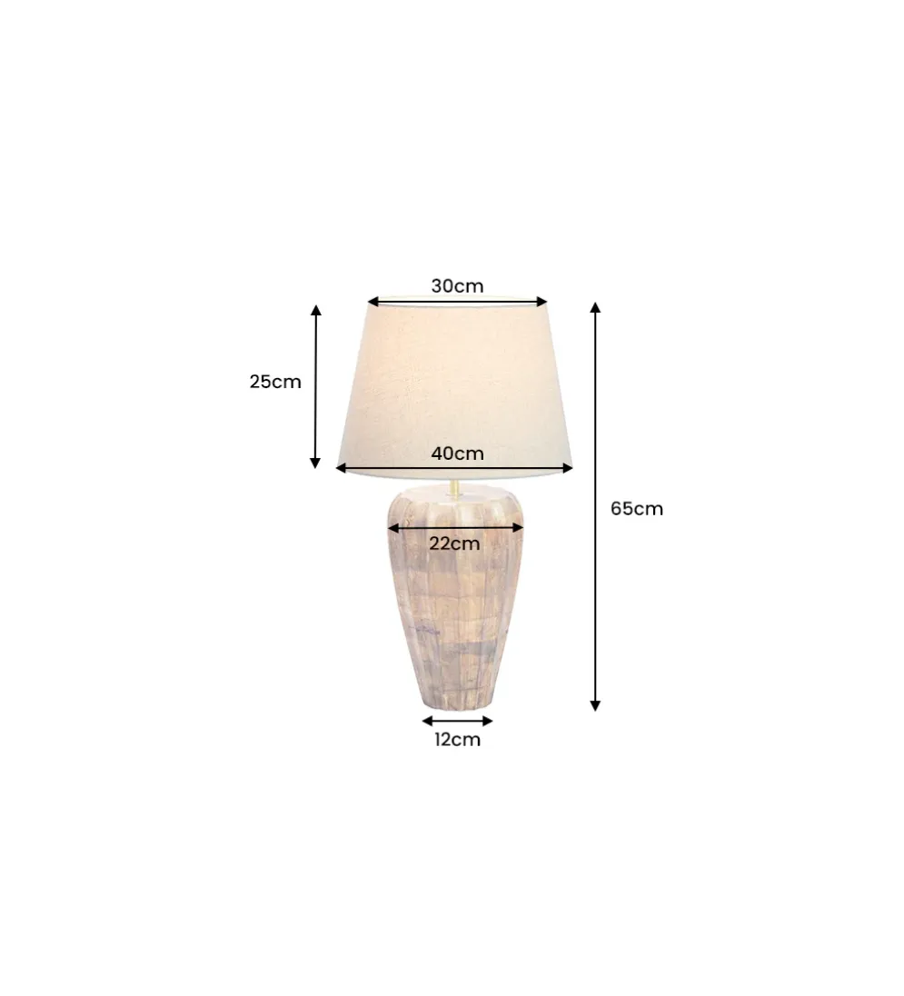 Lampa stołowa PURE NATURE 65 cm drewno mango