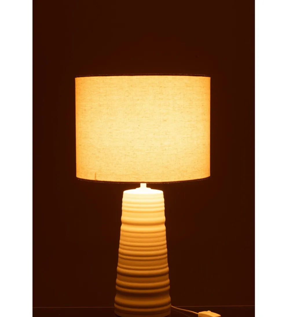 Lampa stołowa SCADY 63 cm terrakota biała