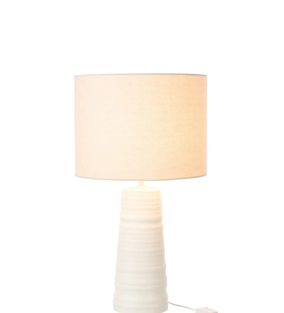 Lampa stołowa SCADY 63 cm terrakota biała