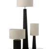 Lampa stołowa SHARY 85 cm drewno ailanthus czarna
