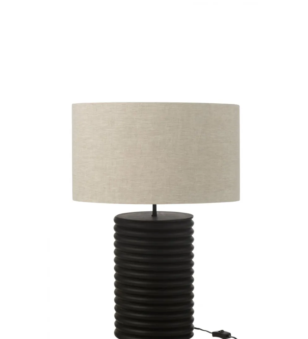 Lampa stołowa SHARY 70 cm drewno ailanthus czarna