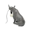 Lampa stołowa SITTING RHINO 42 cm szara
