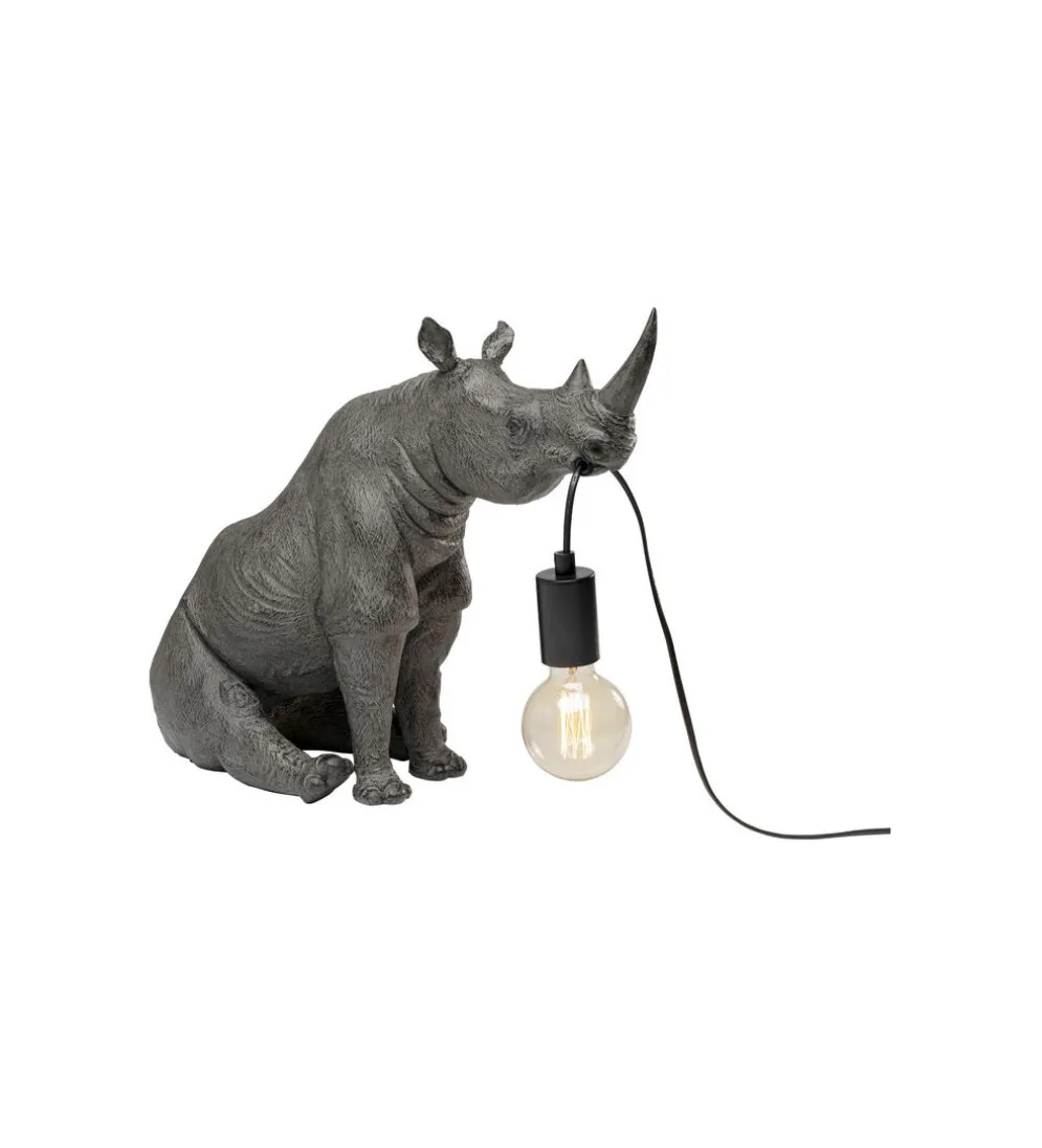 Lampa stołowa SITTING RHINO 42 cm szara