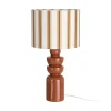 Lampa stołowa STRIPENMA 47 cm terrakota kremowa