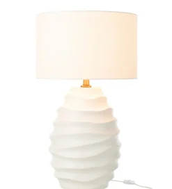 Lampa stołowa WAVING 68 cm ceramika biała