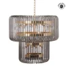 Lampa wisząca CELINK 80 cm złoto szara