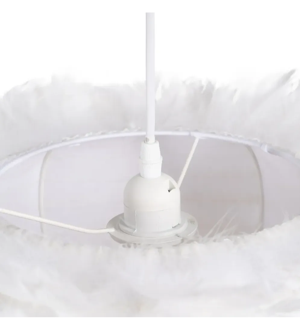 Lampa wisząca CLOUDI 40 cm Pióro biała
